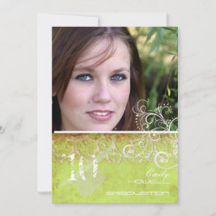 PixDezines Desiree Damask/Custom Photo Graduation Invitation