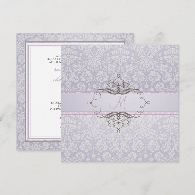 PixDezines desiree damask/DIY background Invitation (Front/Back)