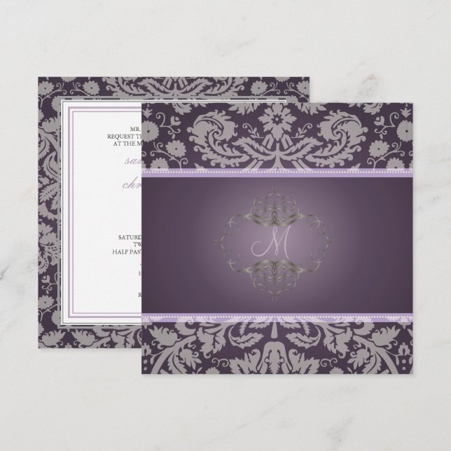 PixDezines DESIREE DAMASK/DIY background Invitation (Front/Back)
