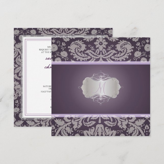 PixDezines DESIREE DAMASK/DIY background Invitation (Front/Back)