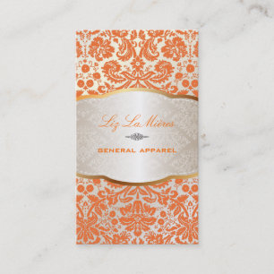 PixDezines desirée damask/orange Business Card