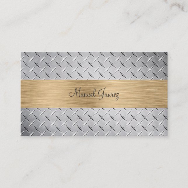 PixDezines diamon cut steel plate/diy fonts Business Card (Front)