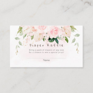 PixDezines Diaper Raffle Blush Roses Anthuriums Place Card