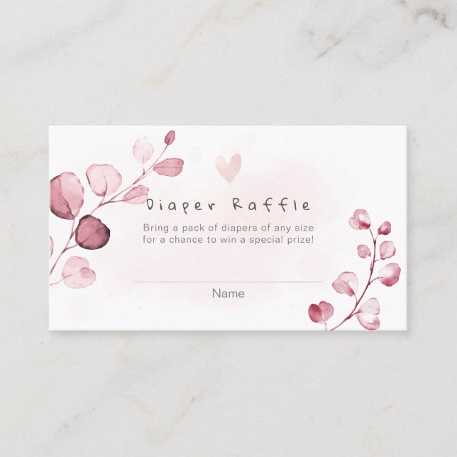 PixDezines Diaper Raffle Gum Eucalyptus Place Card (Front)