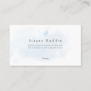 PixDezines Diaper Raffle Watercolor Pale Blue Place Card
