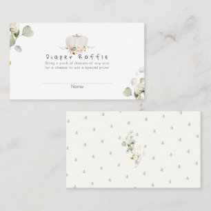 PixDezines Diaper Raffle, Watercolor White Pumpkin Place Card