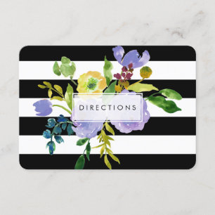 PixDezines directions floral mitzvah/DIY bckgrnd Enclosure Card