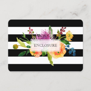 PixDezines directions mitzvah/DIYstripes/floral Enclosure Card