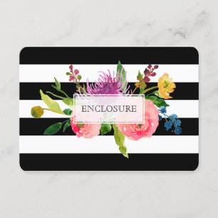 PixDezines directions mitzvah/DIYstripes/floral Enclosure Card