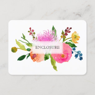 PixDezines directions mitzvah/floral watercolor Enclosure Card