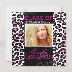 PixDezines diy 2012 graduation, cheetah Invitation