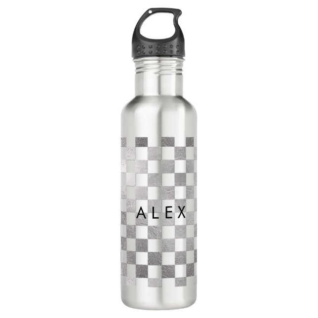 PixDezines DIY Background/Chequered 710 Ml Water Bottle (Front)