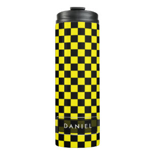 PixDezines DIY Background/Chequered Thermal Tumbler