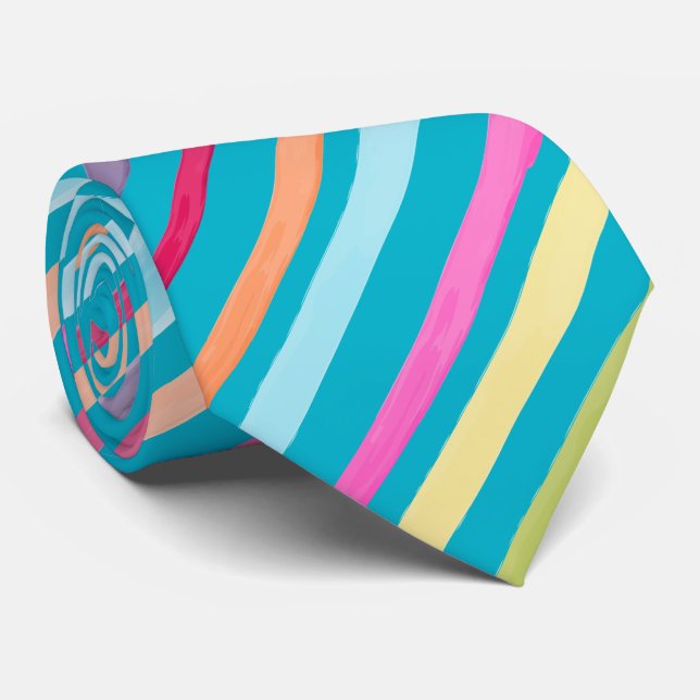 PixDezines diy background colour/adjustable stripe Tie (Rolled)