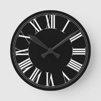 PixDezines DIY Background Colour/Roman Numeros Round Clock