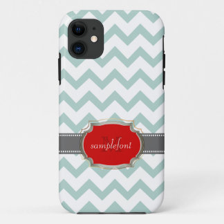 PixDezines diy background colour/white chevron iPhone 11 Case