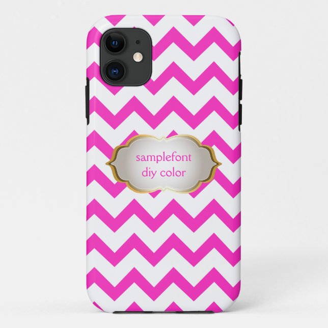 PixDezines diy background colours/white chevron Case-Mate iPhone Case (Back)