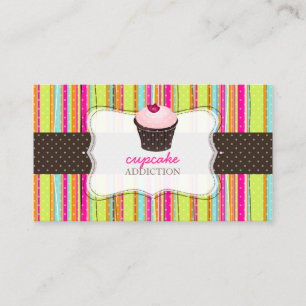 PixDezines diy background/cupcake+plaids Business Card