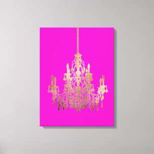 PixDezines DIY Background/Faux Gold Chandelier Canvas Print