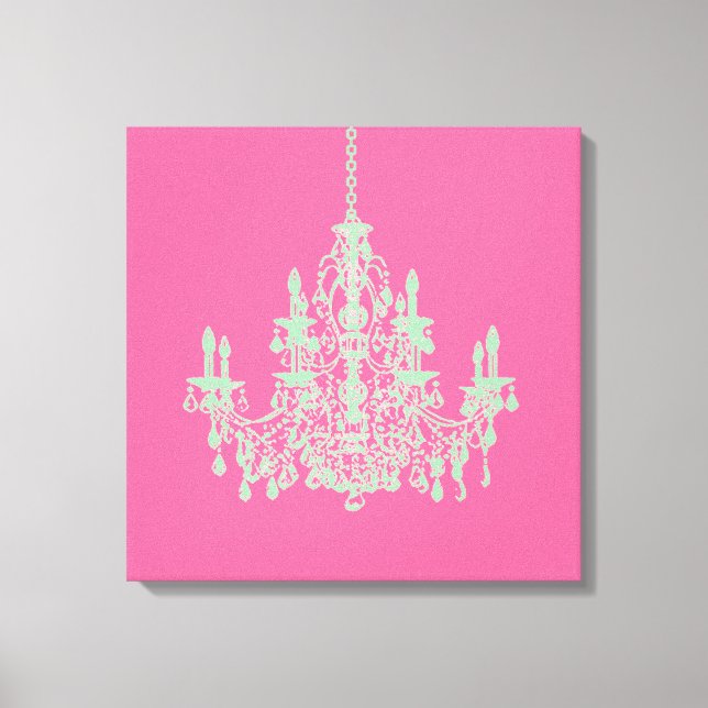 PixDezines DIY Background/Mint Green Chandelier Canvas Print (Front)