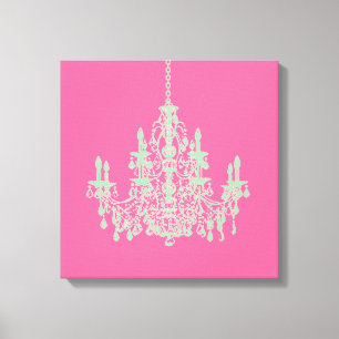 PixDezines DIY Background/Mint Green Chandelier Canvas Print