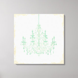 PixDezines DIY Background/Mint Green Chandelier Canvas Print
