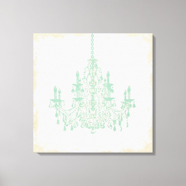 PixDezines DIY Background/Mint Green Chandelier Canvas Print (Front)