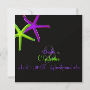 PixDezines diy background/Neon Starfish/Beach Invitation