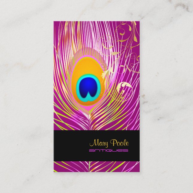PixDezines DIY background/peacock+filigree swirls Business Card (Front)
