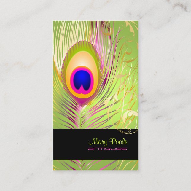 PixDezines DIY background/peacock+filigree swirls Business Card (Front)