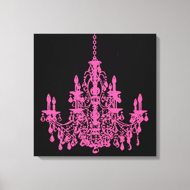 PixDezines DIY Background/Pink Crystal Chandelier Canvas Print (Front)