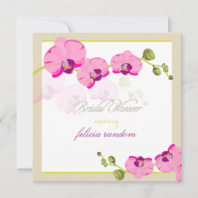 PixDezines diy background/pink orchid Invitation (Front)