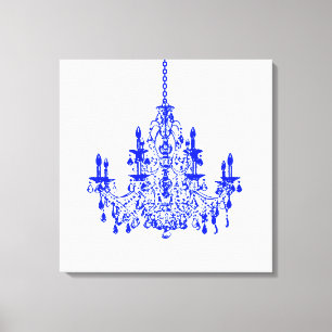 PixDezines Diy Background/Royal Blue Chandelier Canvas Print