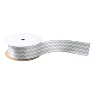 PixDezines DIY colour adjustable grey chevron Satin Ribbon