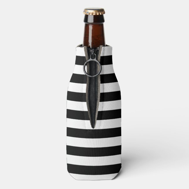 PixDezines DIY colour adjustable white stripes Bottle Cooler (Bottle Back)