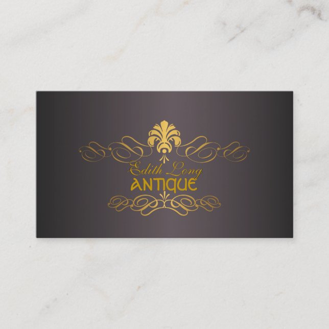 PixDezines diy colour/antique scrolls faux metal Business Card (Front)