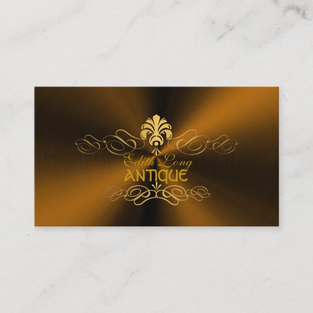 PixDezines diy colour/antique scrolls faux metal Business Card (Front)