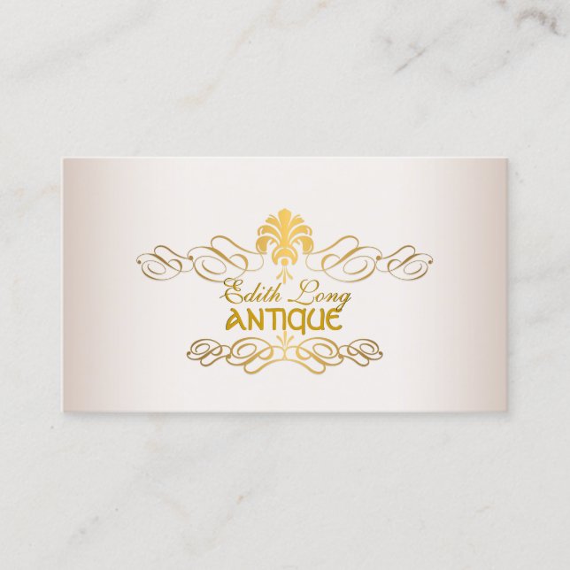 PixDezines diy colour/antique scrolls faux metal Business Card (Front)