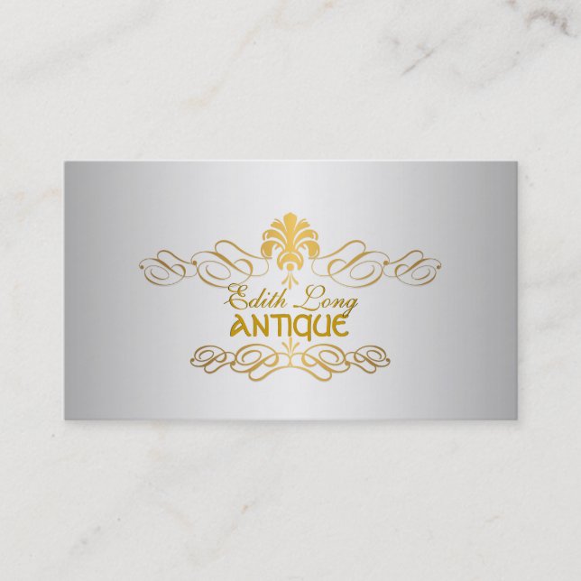 PixDezines diy colour/antique scrolls faux metal Business Card (Front)