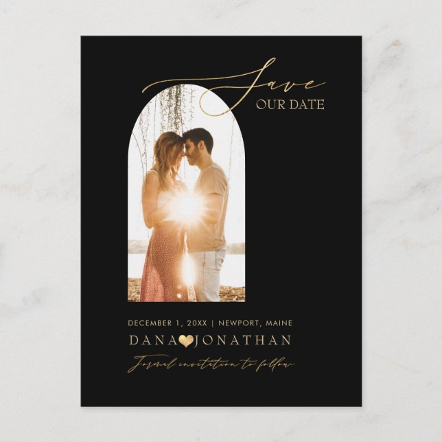 PixDezines DIY colour Arch Frame Minimalist Save T Postcard (Front)