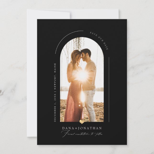 PixDezines DIY colour Arch Frame Save Date Invitat Invitation (Front)