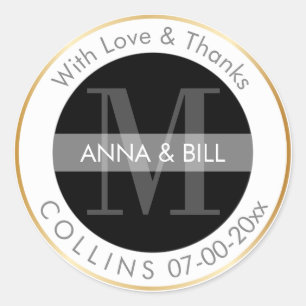 PixDezines DIY Colour/Black/Thank You Classic Round Sticker