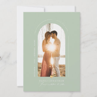 PixDezines DIY colour Celadon Arch Save Date Invitation