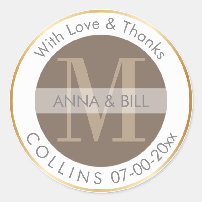 PixDezines DIY Colour/Cocoa/Thank You Classic Round Sticker (Front)