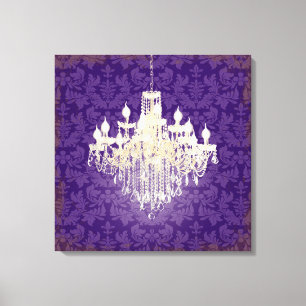 PixDezines DIY Colour Damask/Crystal Chandelier Canvas Print