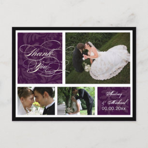 PixDezines DIY Colour/Damask Photos Thank you Postcard
