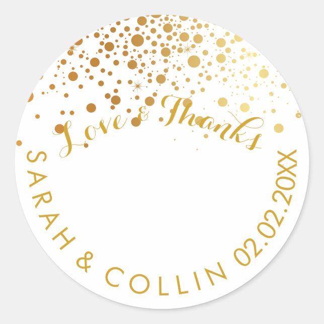 PixDezines DIY colour/dazzled/gold specks Classic Round Sticker (Front)