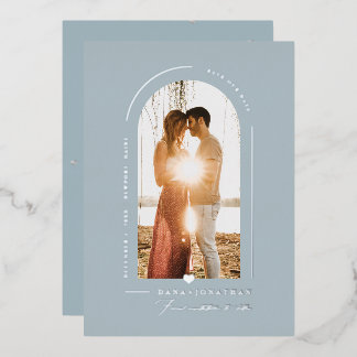 PixDezines DIY colour Dusty Blue Arch Save Date