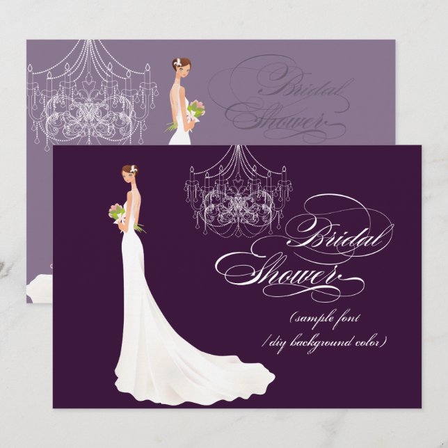 PixDezines DIY colour+events/bridal shower Invitation (Front/Back)