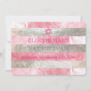 PixDezines DIY colour/faux foil stripes bat mitzva Invitation